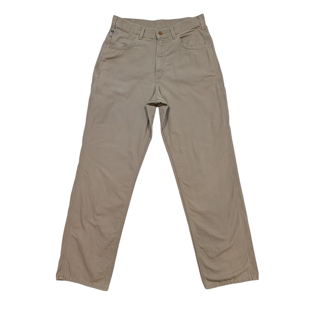Carhartt FR Loose Straight Canvas Pant 33x36 Cotton Khaki Mens Original Fit